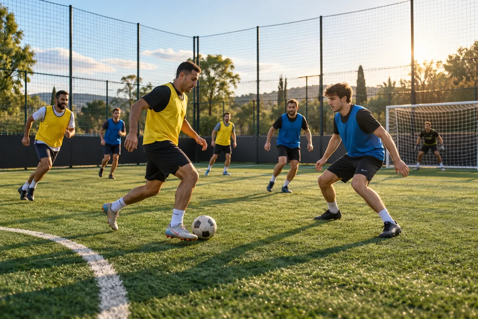 Action de jeu au foot à 5